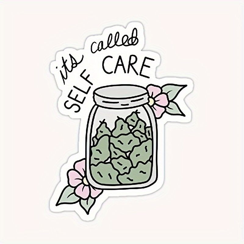 Herbal Wallpaper - Self care herbal jar sticker, sticker