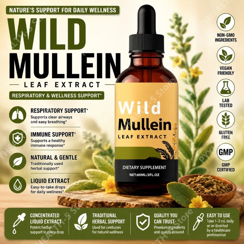 Wild Mullein Leaf Drops with G - Herbal Wellness In ulasan dan harga