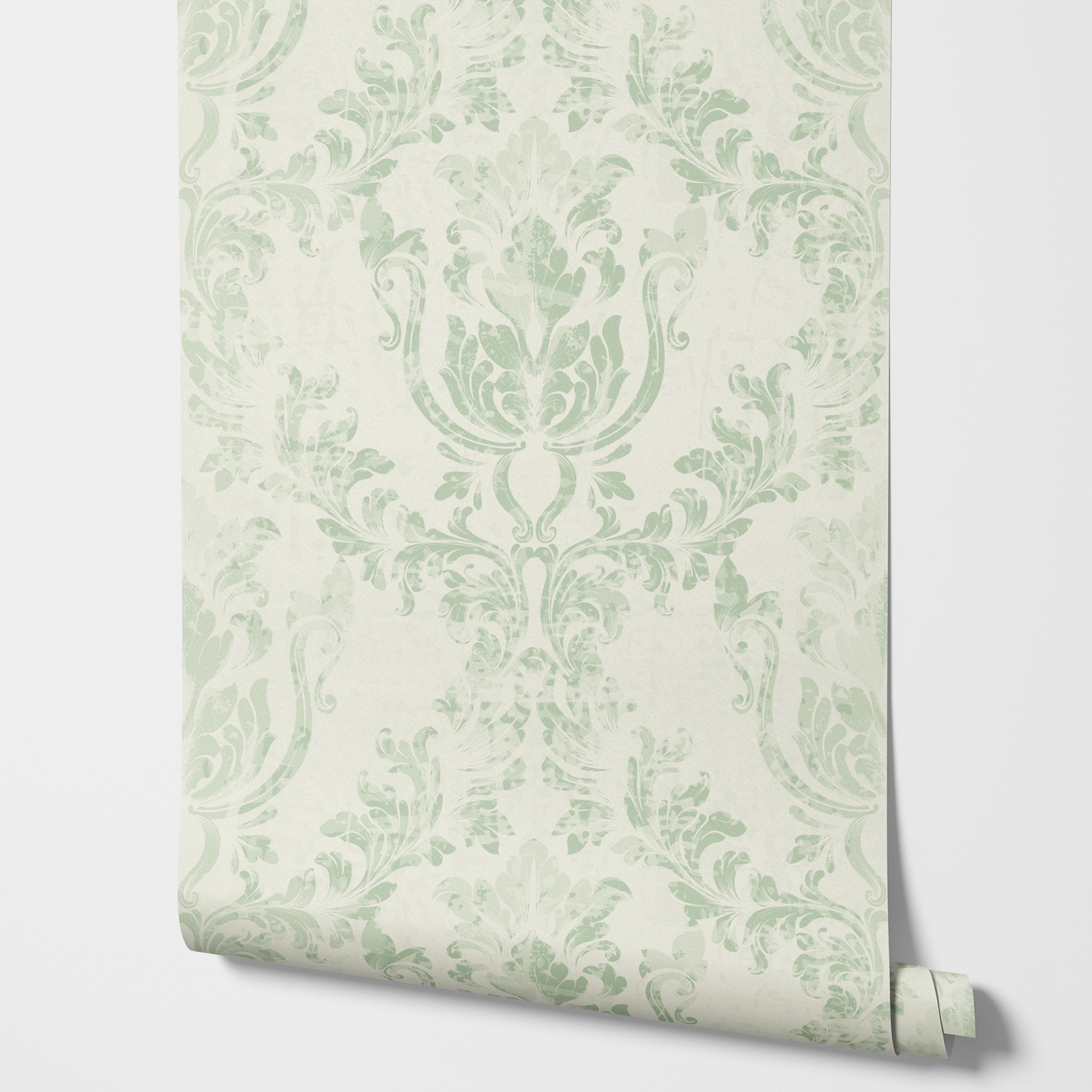 Vintage Green Damask Wallpaper - Herbal Wallpaper ulasan dan harga