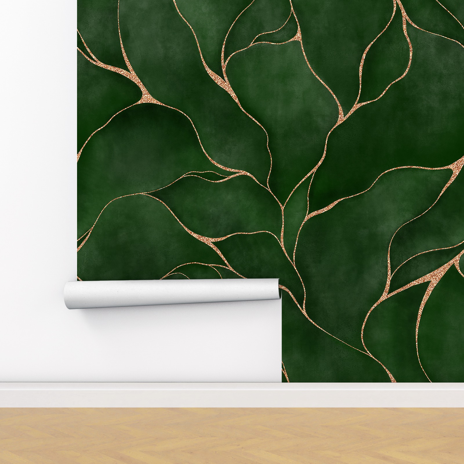 Green Watercolor Leaves Wallpa - Herbal Wallpaper ulasan dan harga