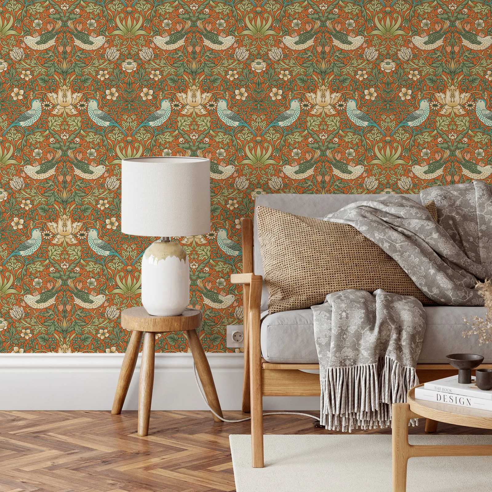 Strawberry Thief Flower Wallpa - Herbal Wallpaper ulasan dan harga